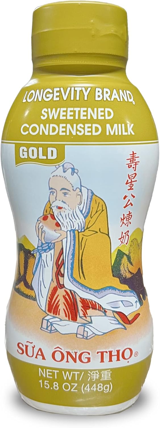 Longevity Brand Full Cream Sweetened Condensed Milk Squeeze Bottle 15.8oz(Pack of 2)