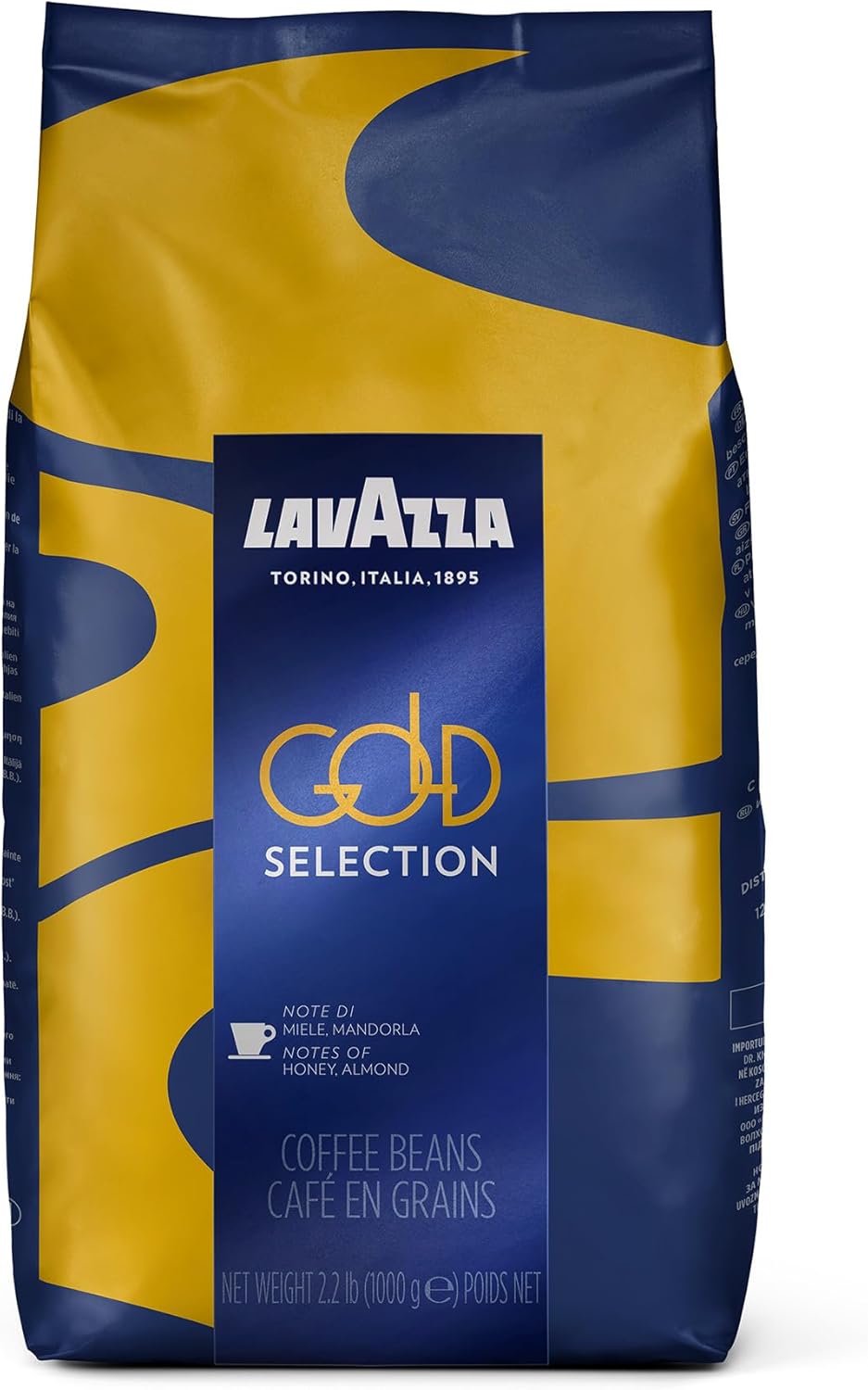 Lavazza Gold Selection Whole Bean Coffee Blend, Light Roast, 2.2 Pound Bag ,Premium Quality, Blended and roasted in Italy,Well balanced, Aromatic Blend with notes of honey and almond