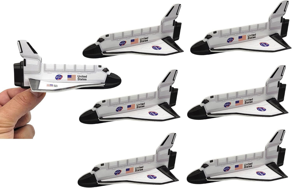 Zugar Land Space Shuttle Foam Gliders (5") Outer Space Cosmos Flying Toys. Plane Fun Jet (Six Gliders)