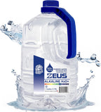 Zeus Alkaline Water Gallon 4-Pack | 9.5 pH Ionized Water with Electrolytes | Hydration Boost - Premium Drinking Water | Four One Gallon Bottles