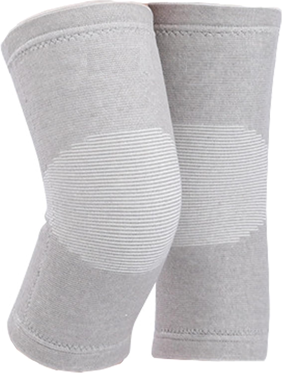 Bamboo Charcoal Knee Sleeve - Bamboo Compression Knee Sleeve for Men and Women - Elastic Warm Knee Brace for Arthritis(Gray, Large)