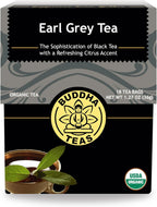 Buddha Teas - Organic Earl Grey Tea - Traditional Black Tea - For Health & Wellbeing - With Antioxidants & Minerals - Clean Ingredients - With Caffeine - OU Kosher & Non-GMO - 18 Tea Bags (Pack of 1)