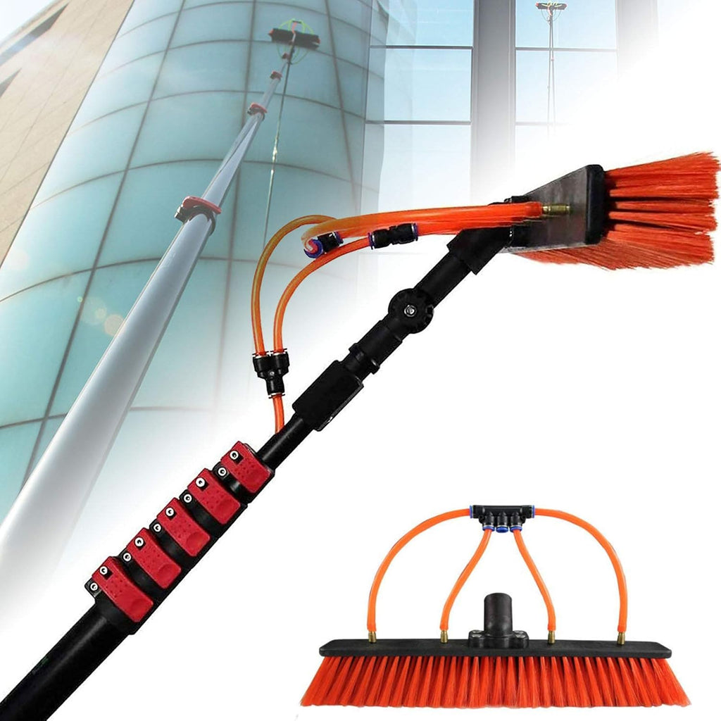 Solar Panel Cleaning Kit, 3.6-11M Photovoltaic Cleaner, 32cm Brush Head, 20M Water Hose, Adjustable Height, Multi-functional Cleaning Tool