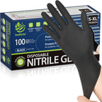 SWIFTLITE Black Nitrile Gloves, Food Safe Disposable Gloves Latex Free, Rubber Gloves Powder Free for Cooking, Kitchen Clean