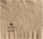 Hoffmaster 180435 Earth Wise Kraft Dinner Napkin, 2 Ply, 1/4 Fold, 17" x 17", Natural (Packs of 1200)