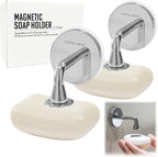 (2Pcs) SOPHI OBJET Stainless Steel Magnetic Soap Holder - Self Draining & Versatile Wall-Mount | Easy Clean, No More Soggy Soaps | Perfect for Shower, Kitchen & Bathroom.