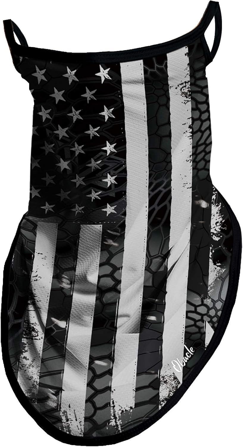 Obacle Neck Gaiter Face Mask with Ear Loops Bandana Face Mask Scarf Face Cover for Men Women