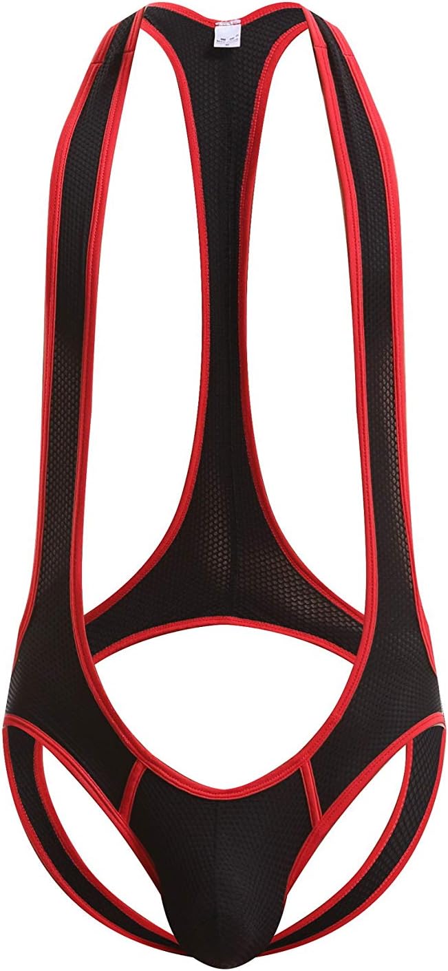 Men's Mesh Jockstrap Leotard Underwear Jumpsuits Wrestling Singlet Bodysuit