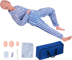Patient Care Medical Manikin – 5.2ft Full-Body Medical Mannequin for Training Nursing Patient Care Manikin – Includes Hospital Gown, 3 Muscle Modules – Ideal for Nurse & EMT Training(Male)