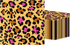 40Pcs Leopard Print Napkins Disposable Jungle Animal Leopard Print Lunch Dinner Napkins for Safari Leopard Themed Birthday Baby Shower Tea Gathering Weddings Powder Room 6.5 x 6.5 Inch