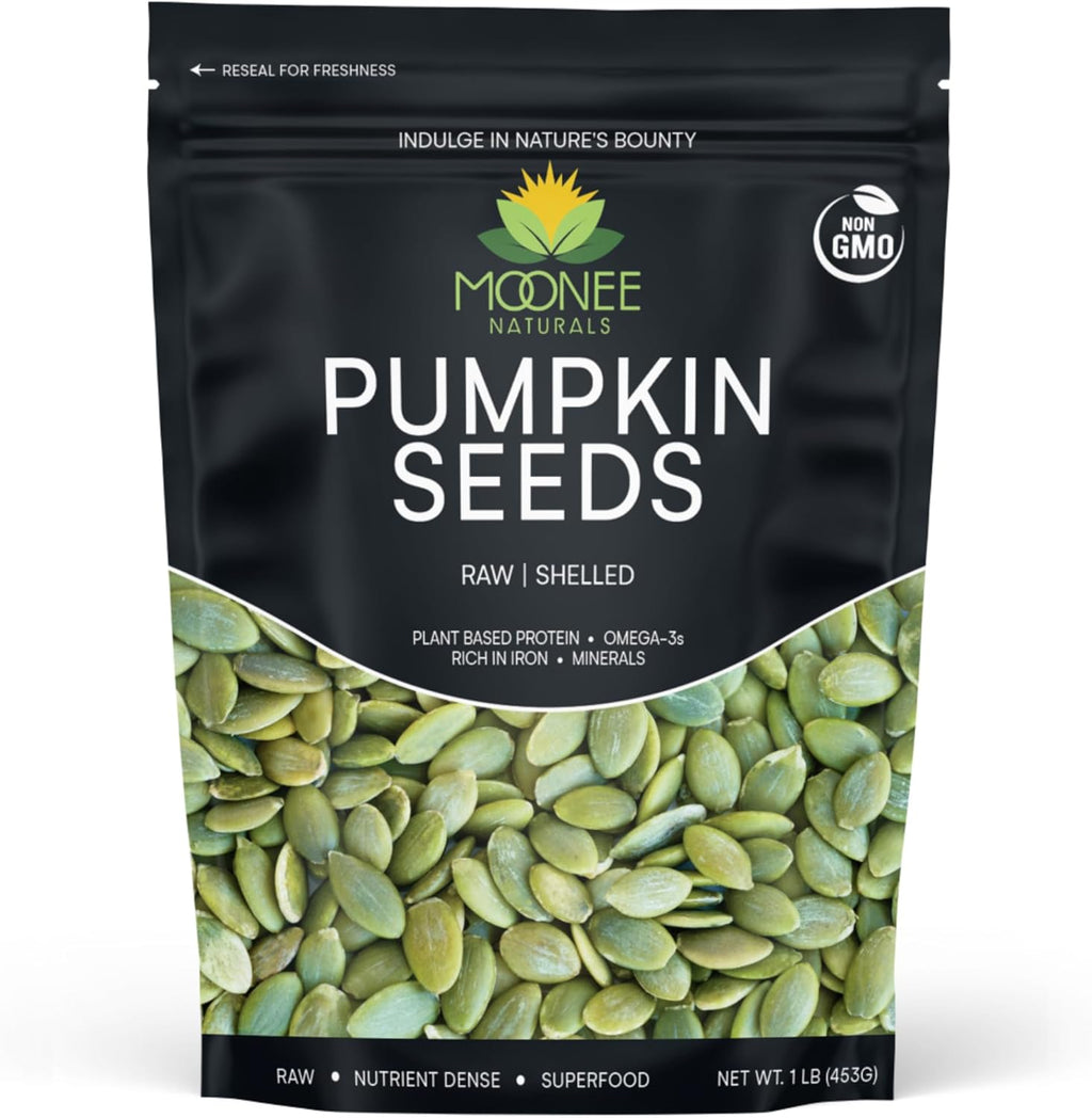 Moonee Natural's Pumpkin Seeds (1 Pound), Gluten Free, Non GMO, No Shell, Unsalted, Raw (1 Pound)