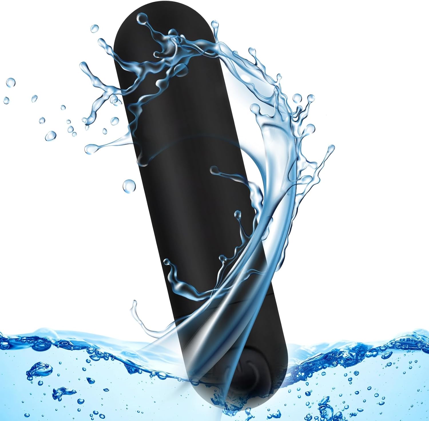 Kverg Handheld Electric Back Massager - Mini Waterproof&Rechargeable Handheld Deep Tissue Neck Black