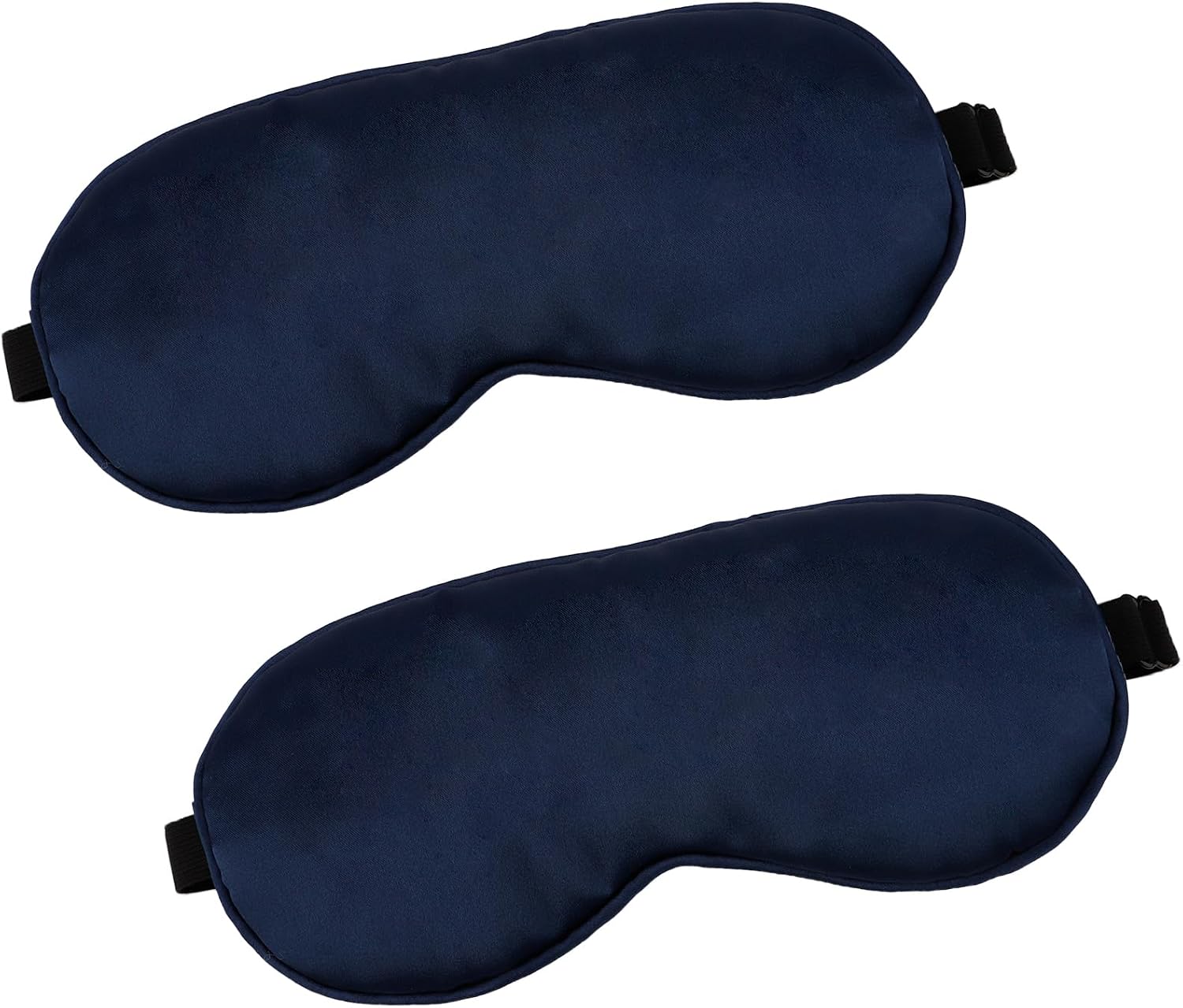 2 PCS Navy Satin Sleep Masks, Adjustable Silk Eye Mask for Sleeping, Blind Folds Soft Breathable Blindfold for Adults Couples Play Party Games Airplane Travel Essentials Eye Covers Patches Night Mask