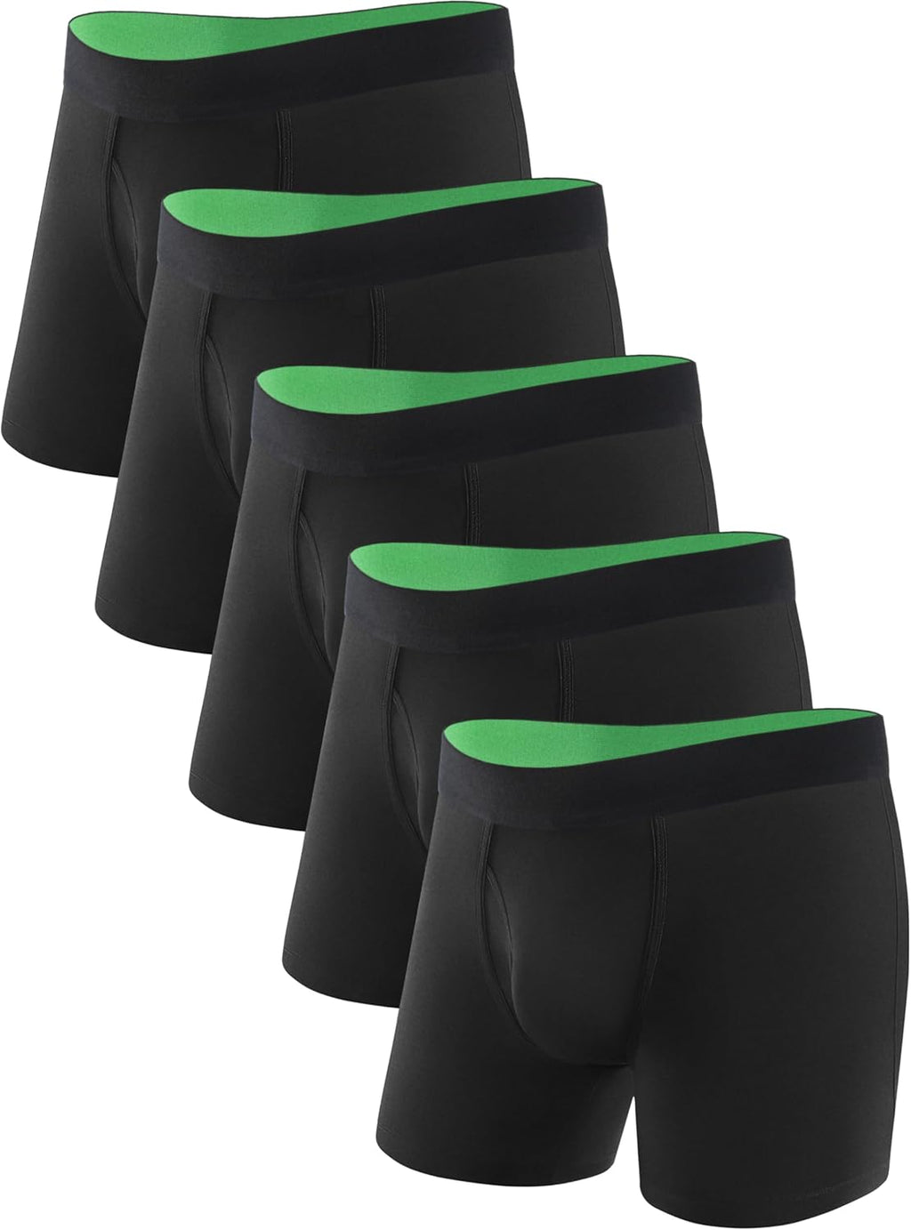 TIICHOO Washable Incontinence Underwear for Men Regular Absorbency Incontinence Boxer Briefs with Fly 5 Pack