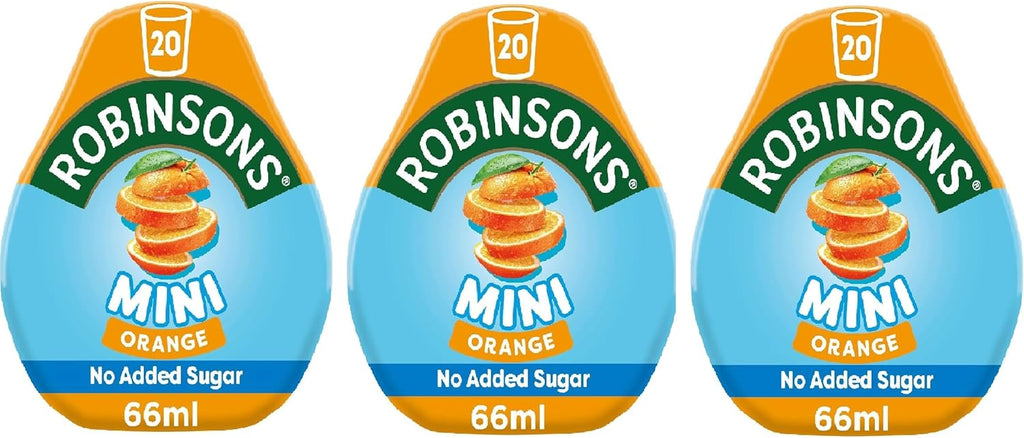 Robinsons Mini Orange - No Added Sugar - Low Calorie, 66ml (3 Count)