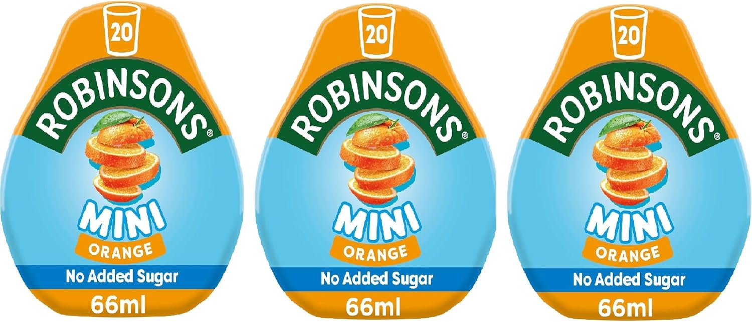 Robinsons Mini Orange - No Added Sugar - Low Calorie, 66ml (3 Count)
