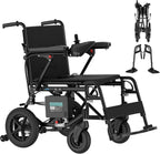 Electric Wheelchair for Adults Lightweight Foldable Electric Wheelchair for Seniors Motorized Wheelchair Power Wheelchairs for Adults 47lb (Black)