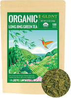 GLDNT Organic Green Tea Longjing, Premium Chinese Dragon Well Green Tea Loose Leaf, Fresh & Brisk Taste, 3.5oz/100g