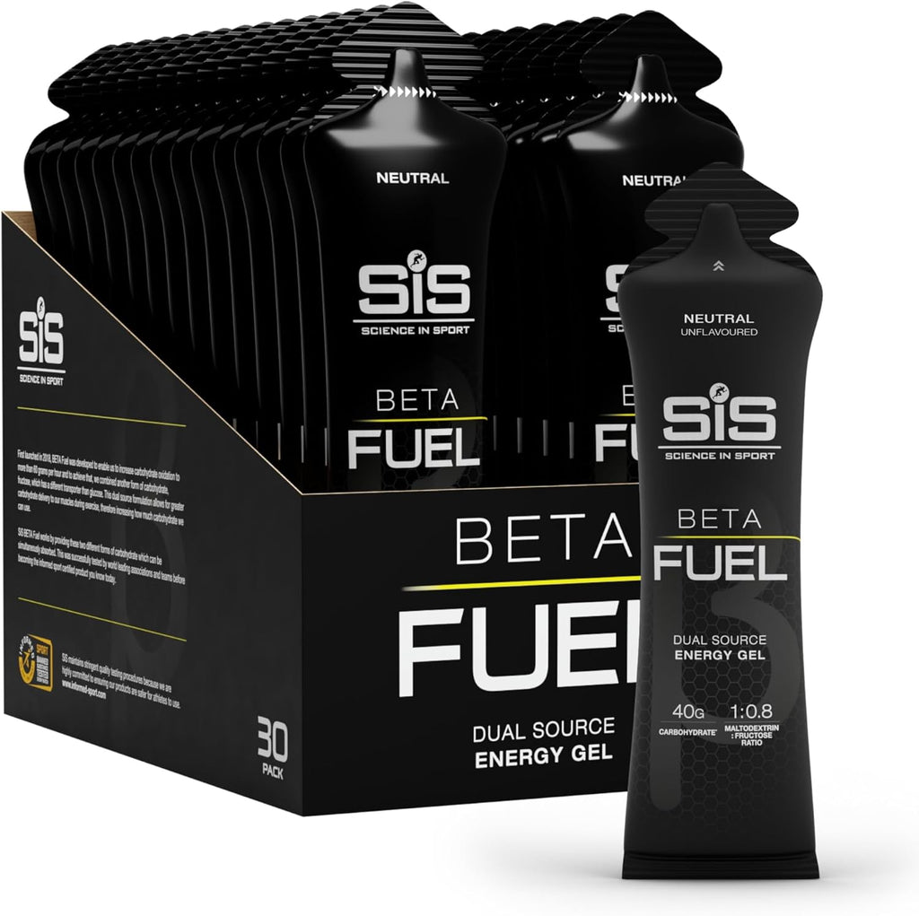 Science in Sport BETA Fuel Gel - Dual-Source Energy Gel - Isotonic Gel - Fast-Absorbing Carbohydrate Energy - Sports Nutrition - Easy on Stomach - Portable - Neutral Flavor - 30-Pack