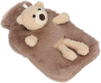 Hot Water Bottle with Cute Stuffed Animal Cover, Multifunctional 1000ml Capacity Wide Mouth Warm Water Bag, Cute Cartoon Bear Hot Water Bottle for Homes Office (Brown)