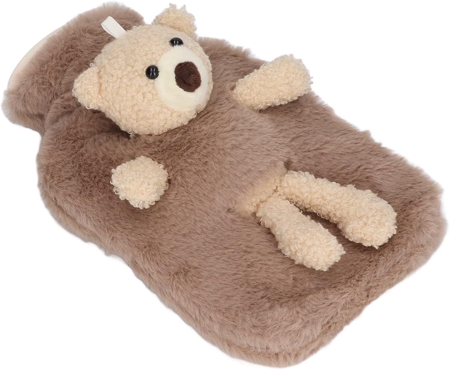 Hot Water Bottle with Cute Stuffed Animal Cover, Multifunctional 1000ml Capacity Wide Mouth Warm Water Bag, Cute Cartoon Bear Hot Water Bottle for Homes Office (Brown)