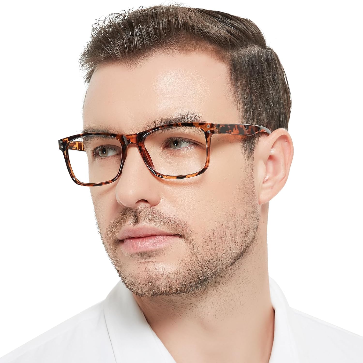OCCI CHIARI Reading Glasses Men Fashion Rectangle Readers(1.0 1.25 1.5 1.75 2.0 2.25 2.5 2.75 3.0 3.5 4.0 5.0 6.0)