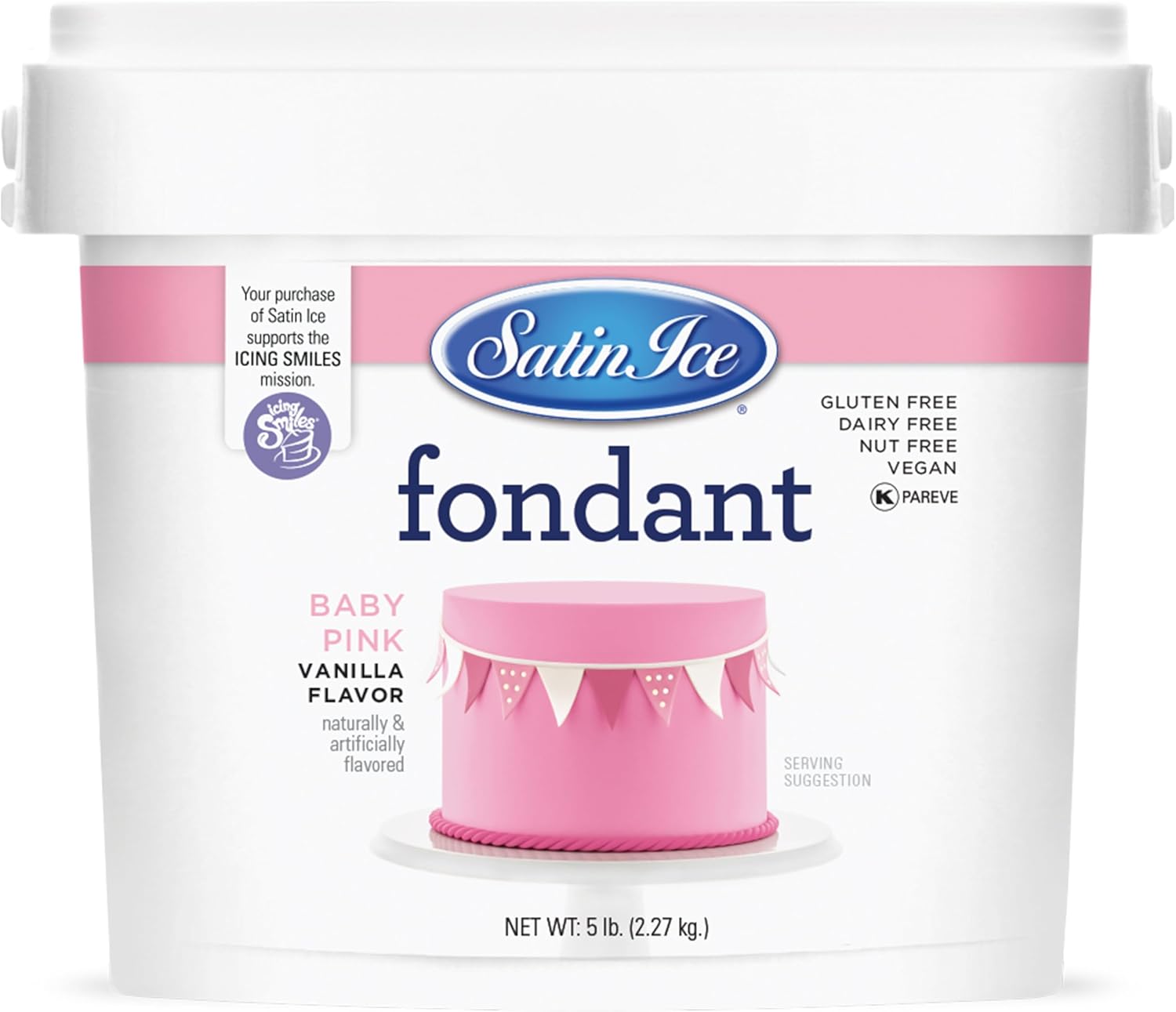 Satin Ice Fondant for Cake Decorating, Baby Pink (5 Pound)