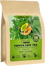FullChea - Papaya Leaf Tea Bags, 50 Teabags - Natural Herbal Tea with Dried Papaya Leaves - Caffeine-Free Wellness Tea