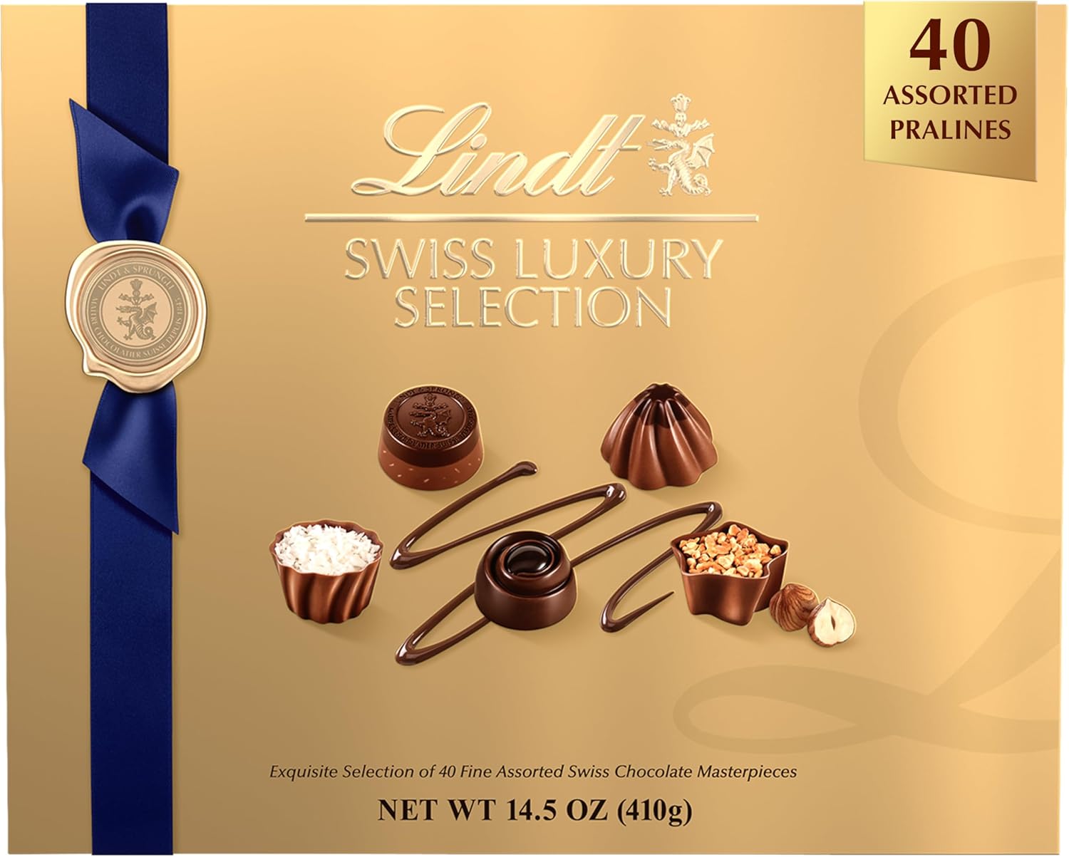 Lindt Swiss Luxury Selection Assorted Chocolates, Chocolate Candy Gift Box, 14.5 oz Gift Box