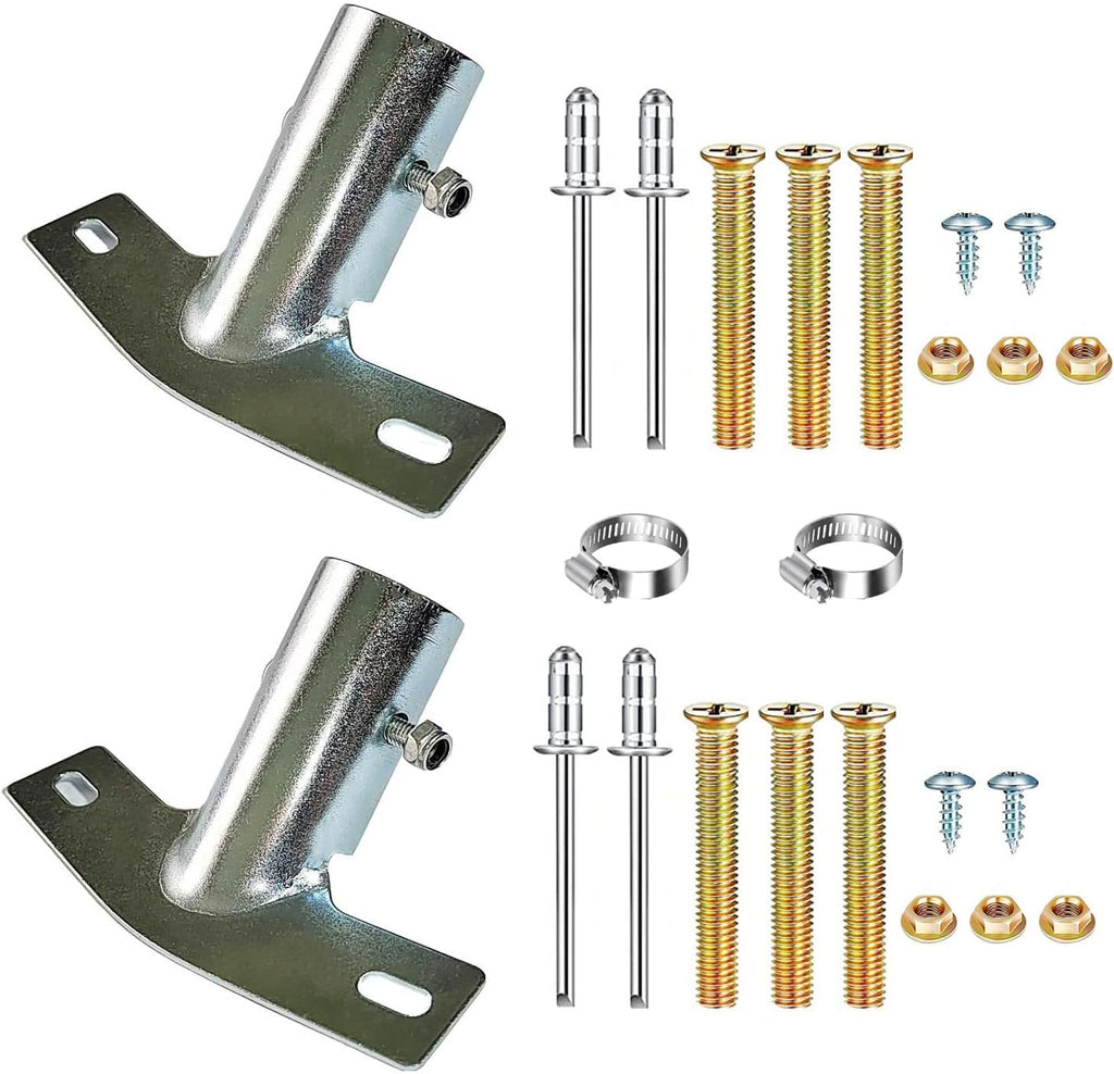 Broom Handle Bracket, Multiple Mounting Options, Galvanized Metal Bracket for 25-30mm Wooden Handle, 2pcs