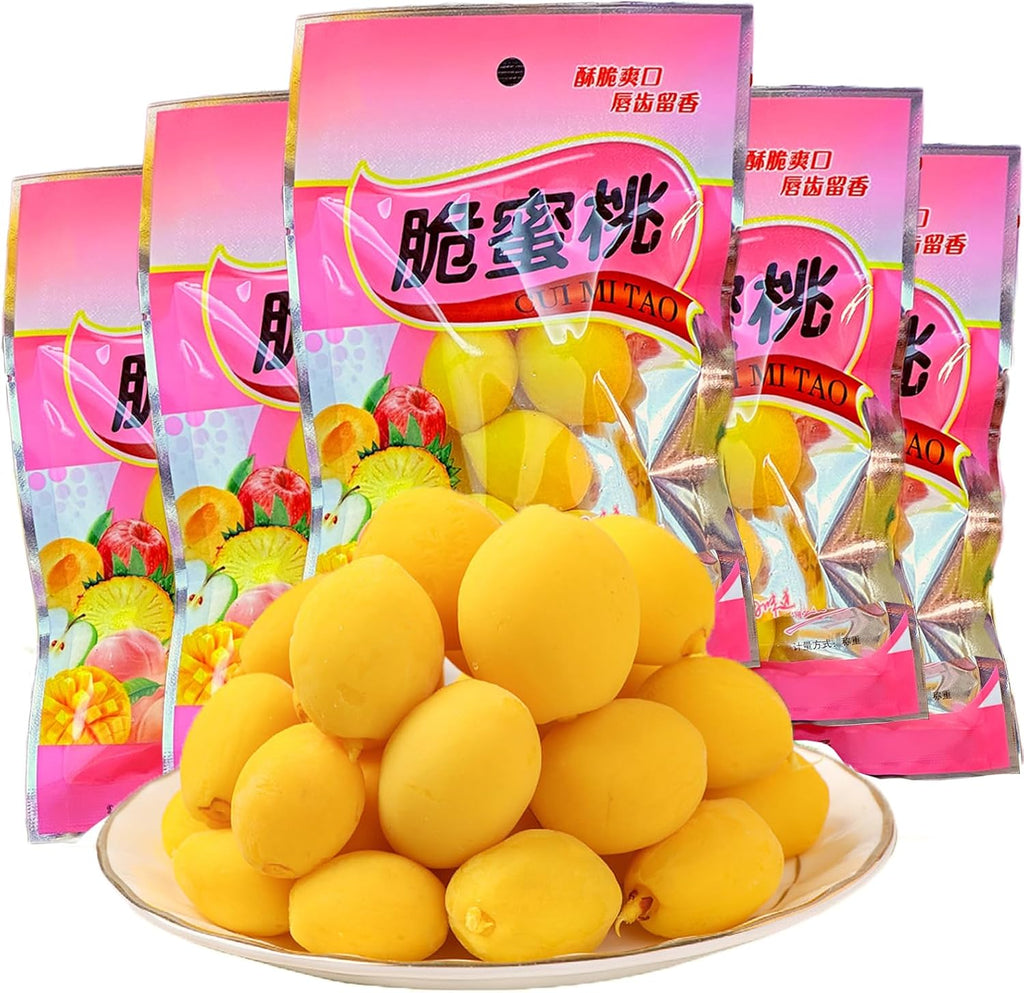 10 Pack Sour Sweet Crispy Peaches, Dried Fruit Peach Snacks, Dried Peach,Chinese Special Snacks,Office Essential Exotic Dry Fruits脆逃