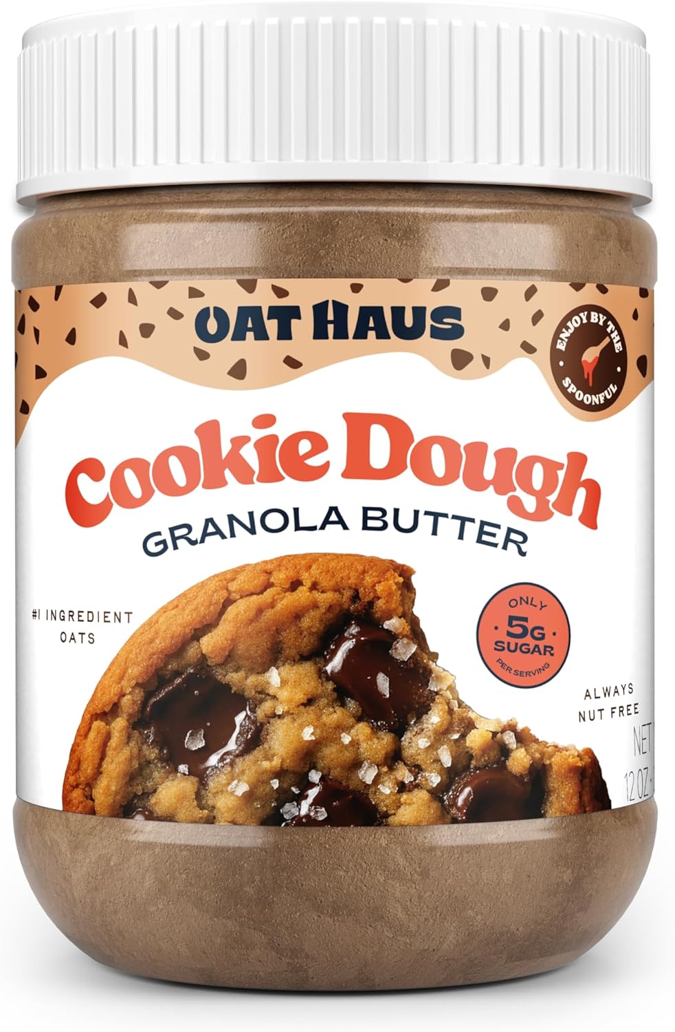 Oat Haus Cookie Dough Granola Butter (Chipless) | Peanut-free, Almond (Tree-Nut) Free, & School-Safe (Top 8 Allergen Free) | Sunflower Seed & Cookie Dough Alternative