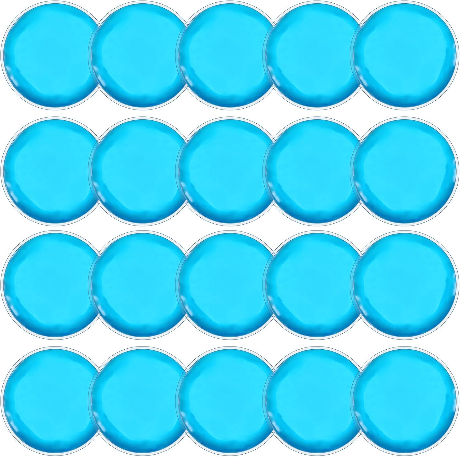 Reusable Ice Packs for Injuries, 20 Pack Round Ice Packs for Face, Gel Ice Pads Small Hot Cold Compress Ice Bag for Eyes After Surgery, Face, Wisdom Teeth, Breast Surgery