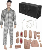 5.25ft Life Size Patient Care Manikin Training CPR Simulator Basic Geri Nursing Skills Geriatric Human Model Mannequin Full Body for Students Education Teaching Medical Training Skills
