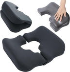 HOMBYS Memory Foam Bed Sore Cushions for Butt,Bedsore Pressure Relief Pillow for Sleeping and Sitting,Cushion for Bed Sores on Buttocks, T Shaped Opening Tailbone Pillow, Patent Pending(Dark Grey)