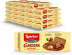 Loacker Gardena Hazelnut - Premium Milk Chocolate Covered Crispy Wafer Snack Bars with Hazelnut Cream Filling - Pack of 25 individually wrapped snacks