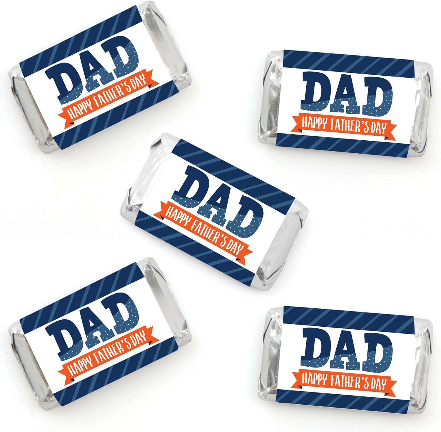 Big Dot of Happiness Happy Father's Day - Mini Candy Bar Wrapper Stickers - We Love Dad Party Small Favors - 40 Count
