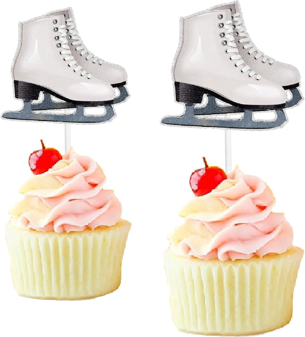 Ice Skating Cupcake Toppers 18-Piece Icelandic Themed Happy Birthday Decorations, This is a great ice skating themed birthday party, baby shower or retro ice skating party decoration. SugarGera