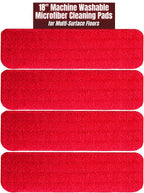 18" Microfiber Cleaning Pad for Multi-Surface Floors - 4 Pack - Compatible with Most Mops - Washable - Reusable