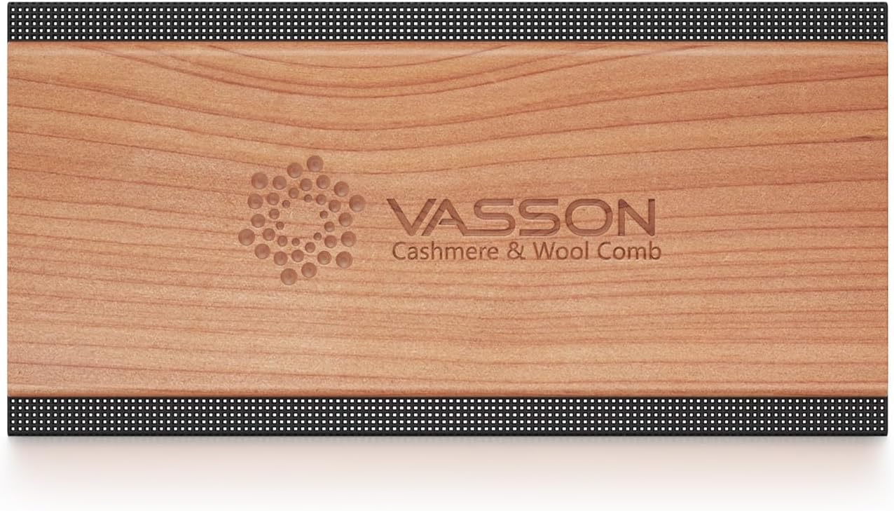 Cashmere Comb for Sweaters, Sweater Comb for Removing Pills and Fuzz, Gentle on Wool & Knitwear, Portable Handheld Clothing Care Tool with Storage Pouch