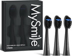 MySmile DY156 Electric Toothbrush Replacement Heads, Compatible for MySmile DY156 Sonic Toothbrush, 3 Packs (Black)