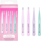 Brushworks HD 4 Piece Combination Tweezer Set - Pastels