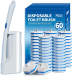 Disposable Toilet Brush Set with 60 Replacement Heads, Toilet Cleaning Replacement Pads, Starter Kit with Storage Case for Deep Cleaning and Hygienic Bathroom Maintenance