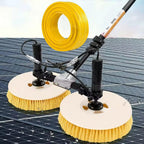 Outdoor Solar Panel Cleaning Kit with Water Pump, Carbon Fiber Telescopic Rod, 29m Water Pipe, 17m Power Cord, Telescopic Brush Kit, 65cm Double Rotating Brush Head,3.5M