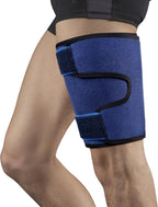 Thigh Brace, Hamstring Quadriceps Support and Thigh Wraps , Adjustable Compression Sleeve Support for Pulled Groin Muscle, Sprains, Tendonitis, Sciatica Pain and Sports Recovery for Men and Women (Dark Blue)