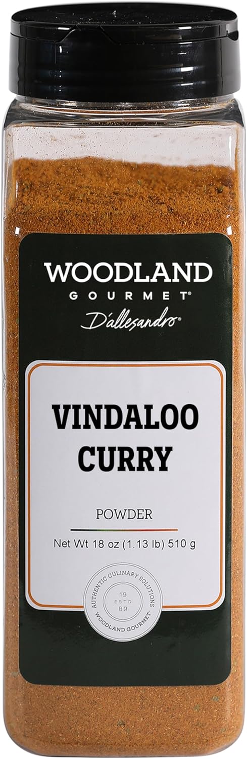 Vindaloo Curry Powder, 18 oz – Hot Indian Curry Spice Blend, Authentic Goan Vindaloo Seasoning for Chicken, Lamb & Marinades, Extra Spicy Curry Powder, by Woodland Gourmet