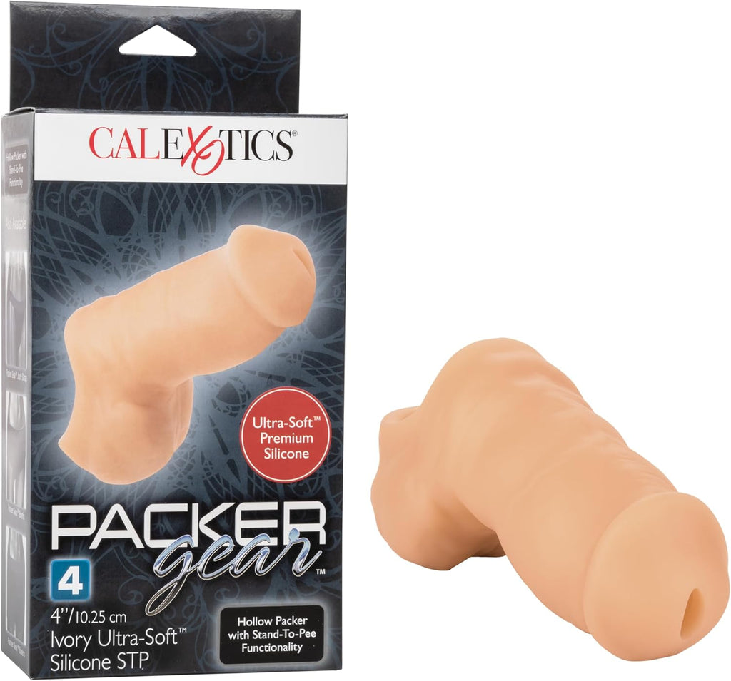 Packer Gear 4 Inch Ultra-Soft Silicone STP (Stand-to-Pee) Packer Penis - Ivory SE-1582-20-3