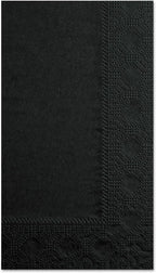 Hoffmaster 180513 Dinner Napkin, Regal Embossed Border, 2 Ply, 1/8 Fold, 15" x 17" Unfolded (4.25" x 7.5" Folded), (Case of 1,000) , Black