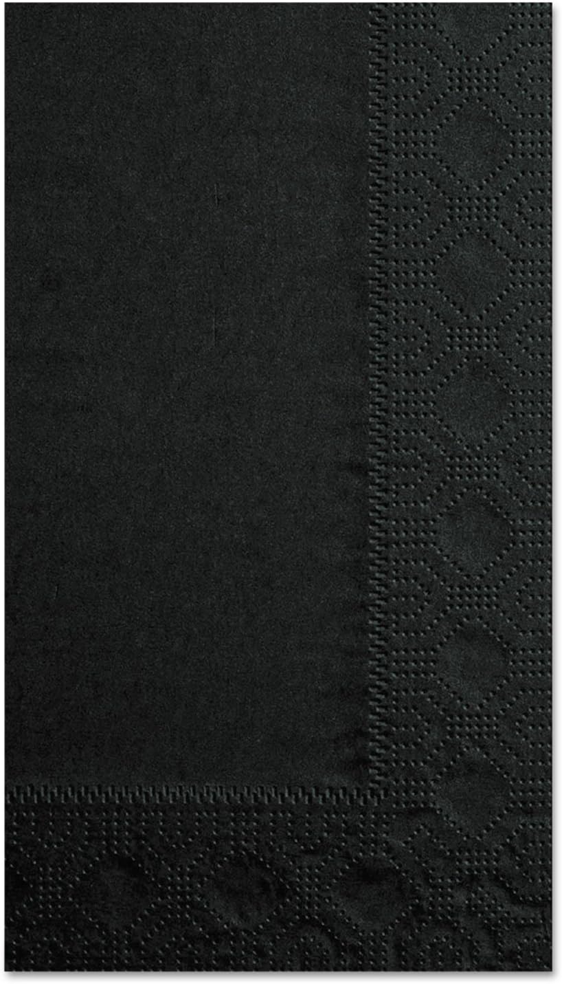 Hoffmaster 180513 Dinner Napkin, Regal Embossed Border, 2 Ply, 1/8 Fold, 15" x 17" Unfolded (4.25" x 7.5" Folded), (Case of 1,000) , Black