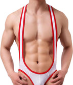 ROSVAJFY Men Sexy One Piece Jockstrap Leotard Wrestling Singlet Thong Underwear Mesh Jumpsuit Stretch Breathable Bodysuit